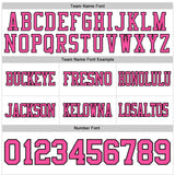 Custom White Pink-Black Mesh Authentic Football Jersey