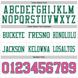 Custom White Pink-Kelly Green Mesh Authentic Football Jersey