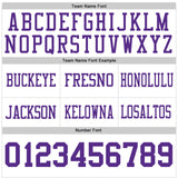 Custom White Purple Mesh Authentic Football Jersey