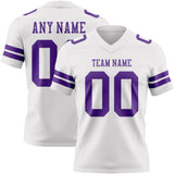 Custom White Purple Mesh Authentic Football Jersey