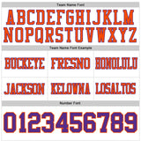 Custom White Purple-Orange Mesh Authentic Football Jersey
