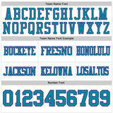 Custom White Teal-Purple Mesh Authentic Football Jersey