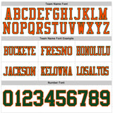 Custom White Green-Orange Mesh Authentic Football Jersey