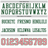 Custom White Medium Pink-Green Mesh Authentic Football Jersey
