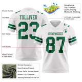 Custom White Kelly Green Mesh Authentic Football Jersey