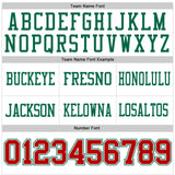 Custom White Red-Kelly Green Mesh Authentic Football Jersey