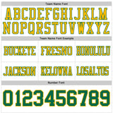 Custom White Kelly Green-Gold Mesh Authentic Football Jersey