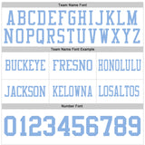 Custom White Light Blue Mesh Authentic Football Jersey