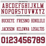 Custom White Crimson-Gray Mesh Authentic Football Jersey