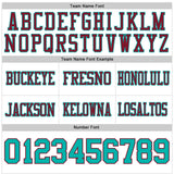 Custom White Aqua-Crimson Mesh Authentic Football Jersey