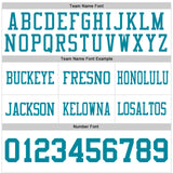 Custom White Teal Mesh Authentic Football Jersey