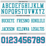 Custom White Teal-Pink Mesh Authentic Football Jersey
