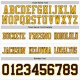 Custom White Brown-Gold Mesh Authentic Football Jersey