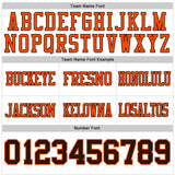 Custom White Brown-Orange Mesh Authentic Football Jersey