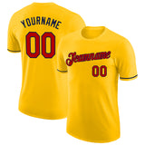 Custom Yellow Red-Navy Performance T-Shirt