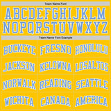 Custom Yellow Light Blue-White Authentic Basketball Jersey