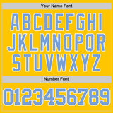 Custom Yellow Light Blue-White Authentic Basketball Jersey