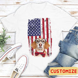 America Flag Dog Shirt- Photo Personalized Shirt