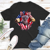 American Flag With Pet Photo Personalized Shirt