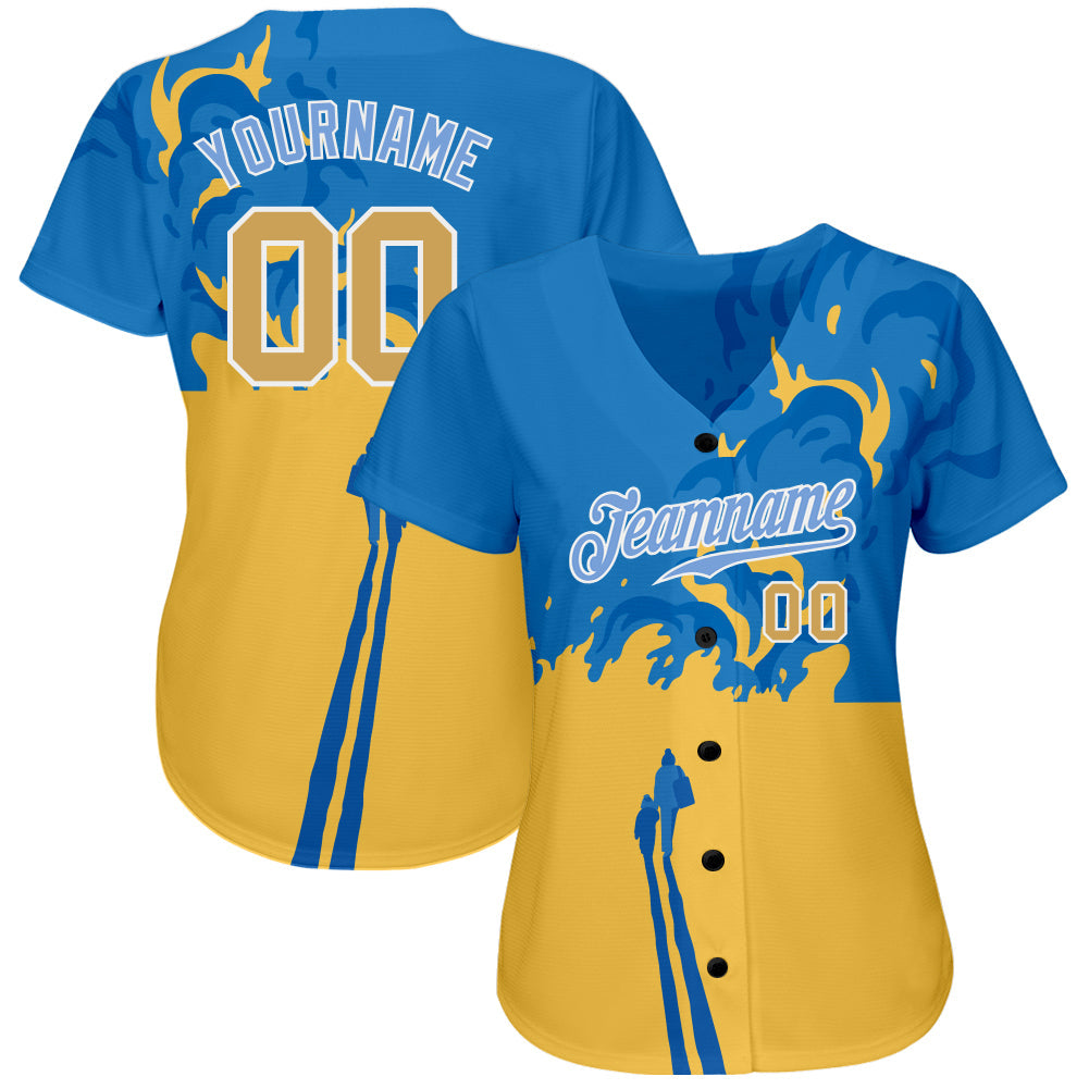 Custom 3D Pattern Design Stop War In Ukraine Authentic Baseball Jersey