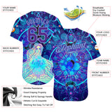 Custom 3D Pattern Design Magic Girl Sitting And Meditation In Lotus Position Over Geometry Psychedelic Hallucination Authentic Baseball Jersey