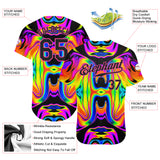 Custom 3D Pattern Design Abstract Iridescent Psychedelic Swirl Fluid Art Authentic Baseball Jersey