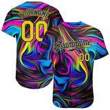 Custom 3D Pattern Design Abstract Colorful Psychedelic Fluid Art Authentic Baseball Jersey