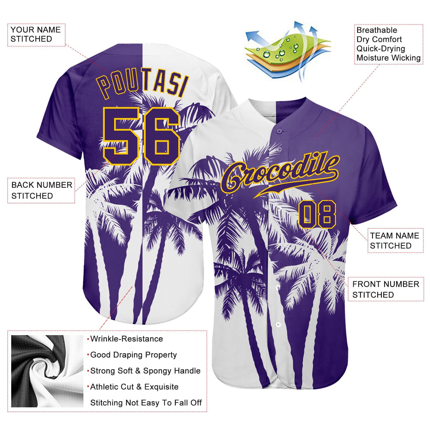 Custom 3D Pattern Softball Jersey Figure Purple Navy-Pink Two