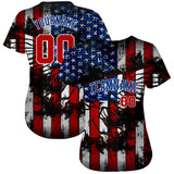 Custom Black Red Royal-White 3D Eagle American Flag Authentic Baseball Jersey