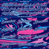 Custom Stitched Figure Royal Pink Light Blue-White 3D Pattern Design Sports Pullover Sweatshirt Hoodie