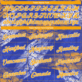 Custom Stitched Royal Gold-White 3D Pattern Design Sports Pullover Sweatshirt Hoodie