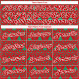 Custom Stitched Red Red-Kelly Green 3D Christmas Trees Sports Pullover Sweatshirt Hoodie