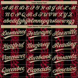 Custom Black Vegas Gold-Red 3D Pattern Design Authentic Baseball Jersey