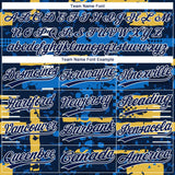 Custom Navy Red-White 3D Pattern Design Authentic Baseball Jersey