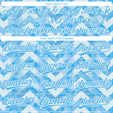 Custom Light Blue Light Blue-White 3D Pattern Design Authentic Baseball Jersey