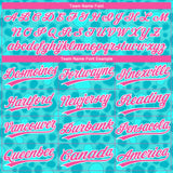 Custom Aqua Pink-White 3D Pattern Design Authentic Baseball Jersey