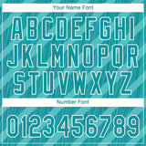Custom Aqua Teal-White 3D Pattern Design Authentic Baseball Jersey