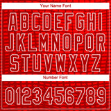 Custom Red Red-White 3D Pattern Design Authentic Baseball Jersey