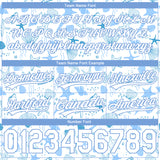 Custom White Light Blue 3D Pattern Starfishs And Shells Authentic Basketball Shorts