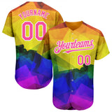Custom Rainbow For Pride Month Love Is Love LGBT 3D Authentic Baseball Jersey