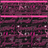 Custom Black Pink 3D Pattern Design Pink Ribbon Breast Cancer Awareness Month Women Health Care Support Performance T-Shirt