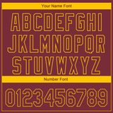 Custom Burgundy Yellow 3D Washington City Edition Fade Fashion Authentic Baseball Jersey