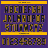 Custom Purple Black-Gold 3D Los Angeles City Edition Fade Fashion Authentic Baseball Jersey