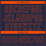 Custom Navy Orange 3D Chicago City Edition Fade Fashion Authentic Baseball Jersey