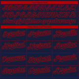 Custom Navy Red 3D Atlanta City Edition Fade Fashion Authentic Baseball Jersey