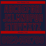 Custom Navy Red 3D Atlanta City Edition Fade Fashion Authentic Baseball Jersey