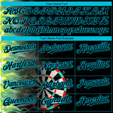 Custom Black Lakes Blue 3D Pattern Design Fiery Dart Board Authentic Baseball Jersey