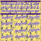 Custom Yellow Purple-White 3D Pattern Design Monkey Authentic Baseball Jersey