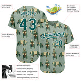 Custom Green Grass Green-White 3D Pattern Design Bear Authentic Baseball Jersey