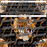 Custom Stitched Black Orange-White 3D Pattern Design Flame Tiger Sports Pullover Sweatshirt Hoodie